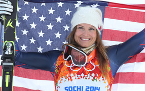 Американская лыжница Джулия Манкусо на олимпиаде в Сочи 