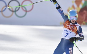 American skier Ted Ligeti at the Olympic Games in Sochi
