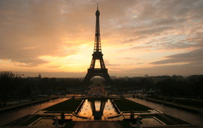 Beautiful Eiffel Tower in the evening