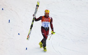 Croatian skier Ivica Kostelic winner of the silver medal at the Olympic Games in Sochi
