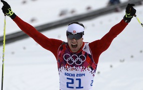 Dario Cologna Swiss ski racer two gold medals at the 2014