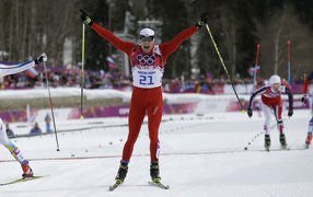 Dario Cologna Switzerland skiing gold medalist at the Olympic Games in Sochi