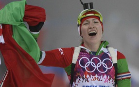 Domracheva Belarusian biathlon winner of three gold medals