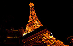 Eiffel Tower at night closeup