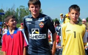 George Shennikov CSKA defender with fans