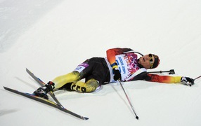 German biathlete Simon Schempp winner of the silver medal
