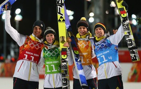 Немецкий прыгун на лыжах Зеверин Фройнд на олимпиаде в Сочи