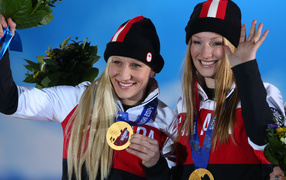 Gold medalist in the discipline bobsled Heather Moyse at the Olympic Games in Sochi
