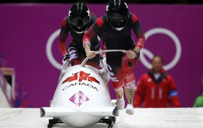 Gold medalist in the discipline bobsled Kayleigh Humphreys from Canada
