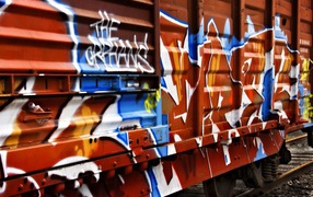 Граффити на вагоне