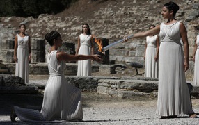 Зажжение огня к Олимпиаде в Сочи 2014