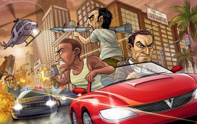 Полицейская погоня в игре Grand Theft Auto V