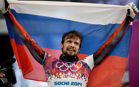 Russian Alexander Tretyakov skeletonist a gold medal in Sochi