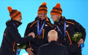 Silver Medalist Dutch skater Jan Smeekens at the Olympics in Sochi