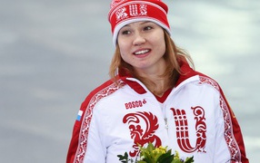 Silver medal in the discipline of speed skating Fatkulina Olga from Russia