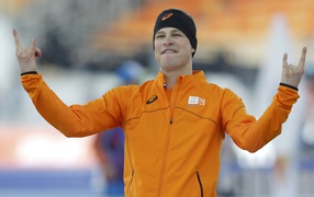 Свен Крамер Нидерланды скоростной бег на коньках золотой медалист на Олимпиаде в Сочи