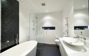 Белоснежный дизайн ванной комнаты