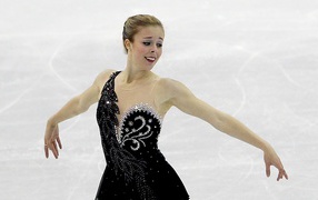 Обладательница бронзовой медали в дисциплине фигурное катание на коньках Эшли Вагнер на олимпиаде в Сочи