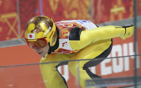 Обладатель серебряной и бронзовой медали в дисциплине прыжки на лыжах с трамплина Нориаки Касаи на олимпиаде в Сочи