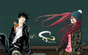 A guy and a girl from the anime Air Gear