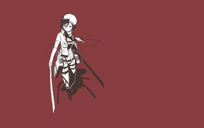 Anime Hero Attack of the Titans on a red background