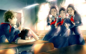 Персонажи аниме в школьной форме