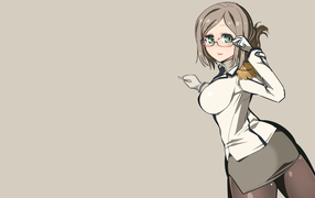 Anime girl Quintin, gray background