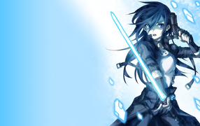Anime girl with a lightsaber