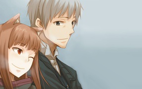 Boy and girl anime Spice and Wolf