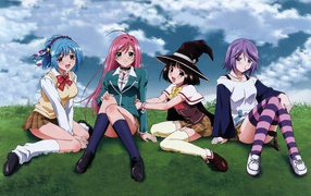 Female friends in the anime Cross + Vampire 