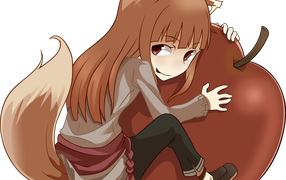 Girl hugging apple Anime Spice and Wolf