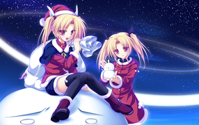 Girls dressed as Santa, anime Magus Tale