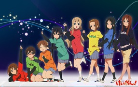 Girls perform on the stage in the anime