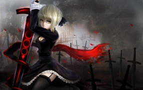 Красно черный меч в аниме Fate Series