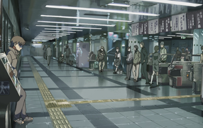 Станция метро в аниме Пять сантиметров в секунду