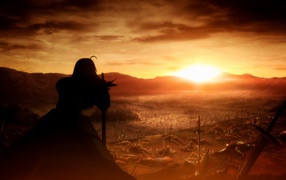 Sunset after the fight in the anime Fate-Zero