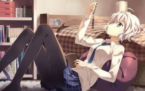 Tatsuya Yuki in his room, anime