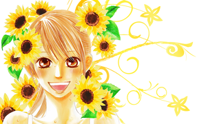 Девушка в цветах в аниме Тихаяфуру