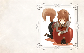 The girl on the apple in the anime Spice and Wolf