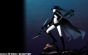 The hero of the anime Black Rock Shooter with