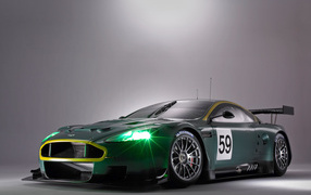 Green lights at the sports Aston Martin