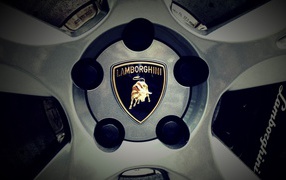 Lamborghini logo on wheel