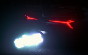 White flame car Lamborghini