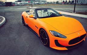 Beautiful orange convertible Maserati