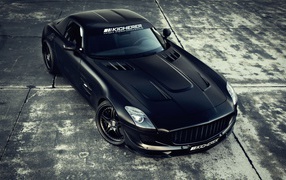 Black sports Mercedes SLS