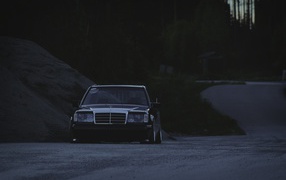 Old Mercedes-Benz in the shadows