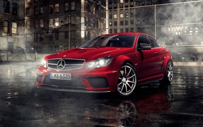 Red supercar Mercedes-Benz