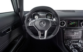 Steering wheel and instruments Car Mercedes SLS