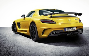 Yellow sports Mercedes-Benz