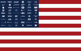Brands on the flag of the United States